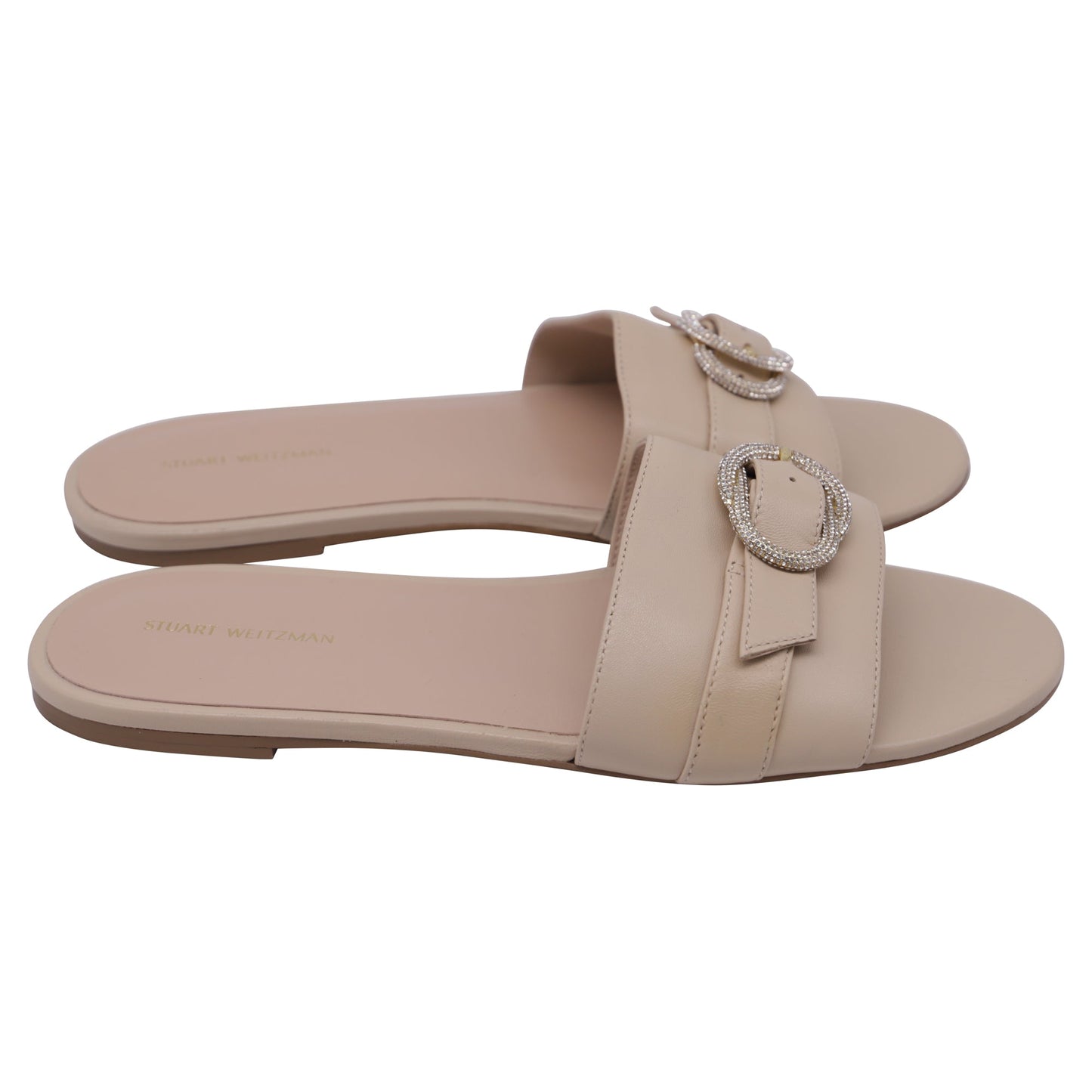 Sandalias de cuero color beige