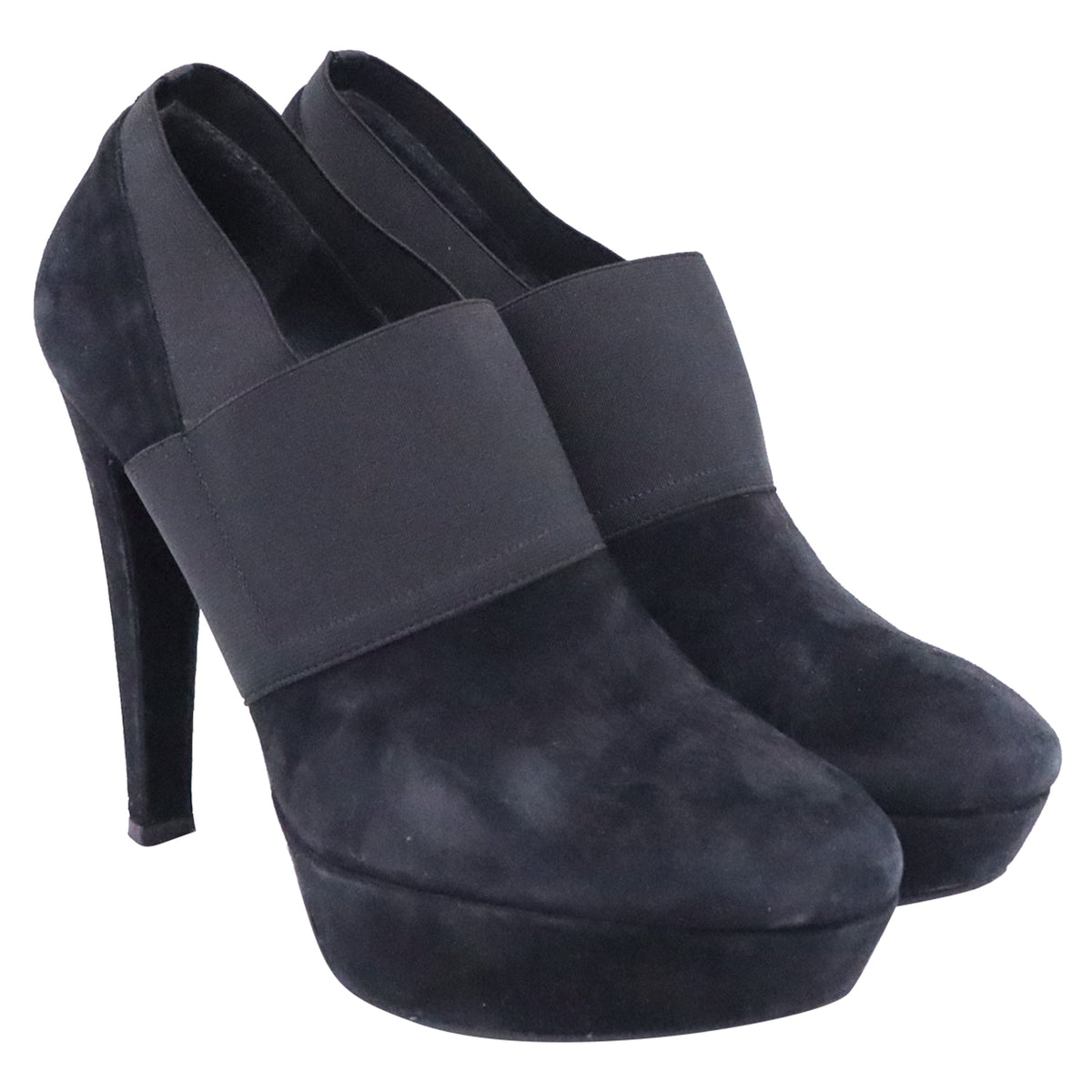 Botines de gamuza con plataforma color negro