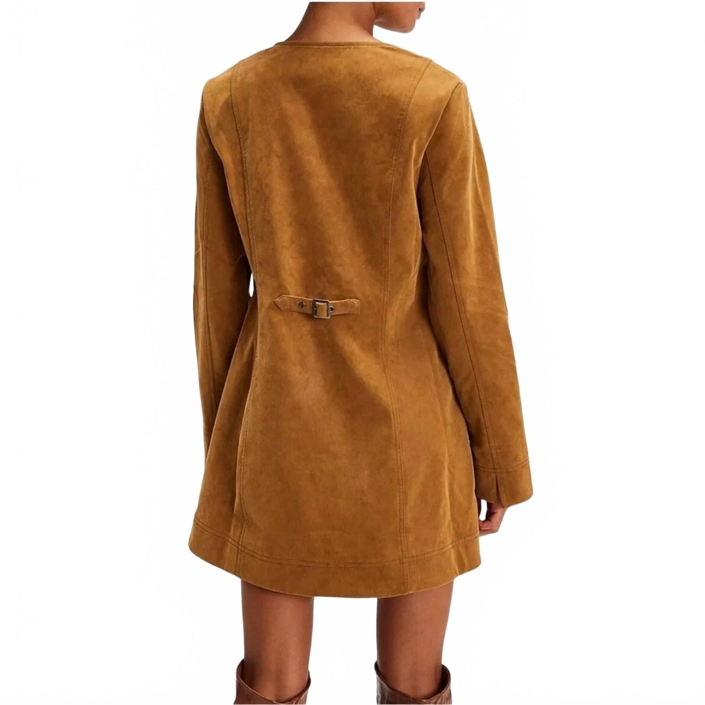 Vestido de gamuza sintética