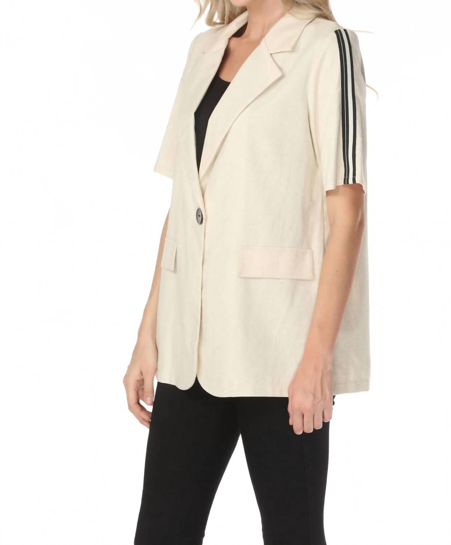 Blazer de lino a rayas