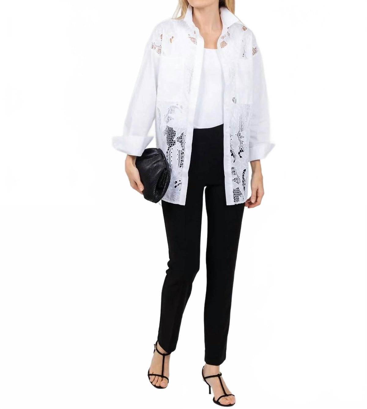 Blusa de algodón con bordado color blanco