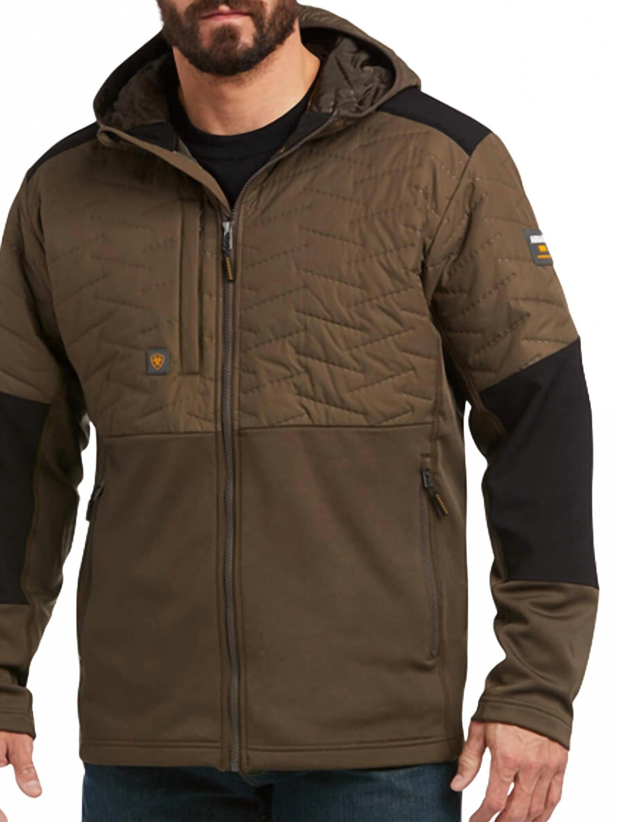 Chaqueta de hombre color negro y café