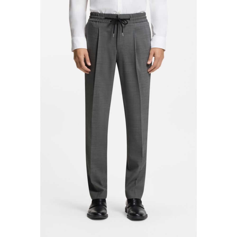 Pantalón de mezcla de lana de corte ajustado