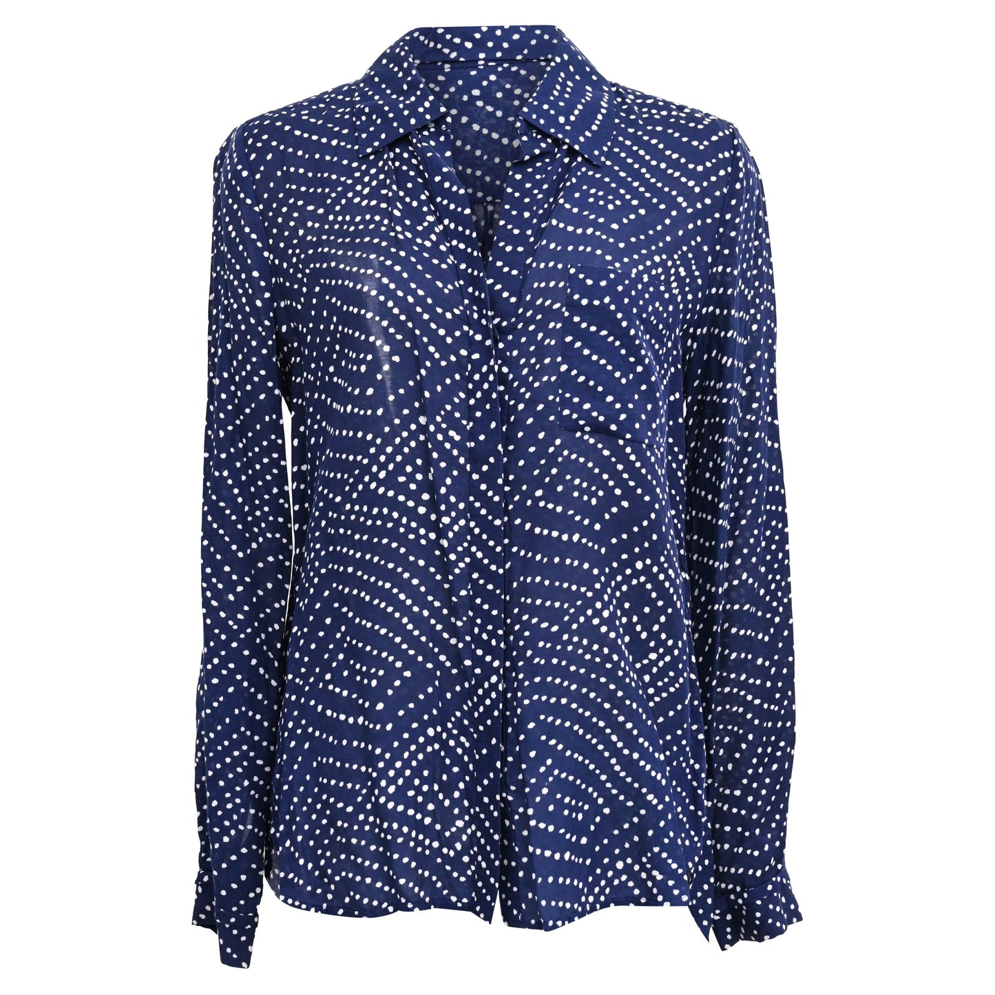 Camisa de seda con estampado color azul