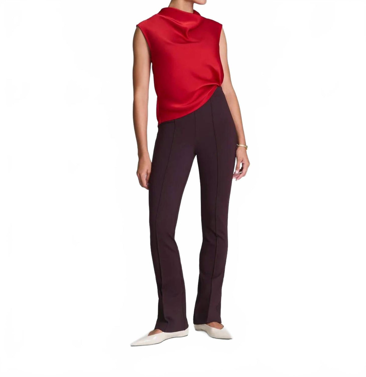 Top sin mangas color rojo