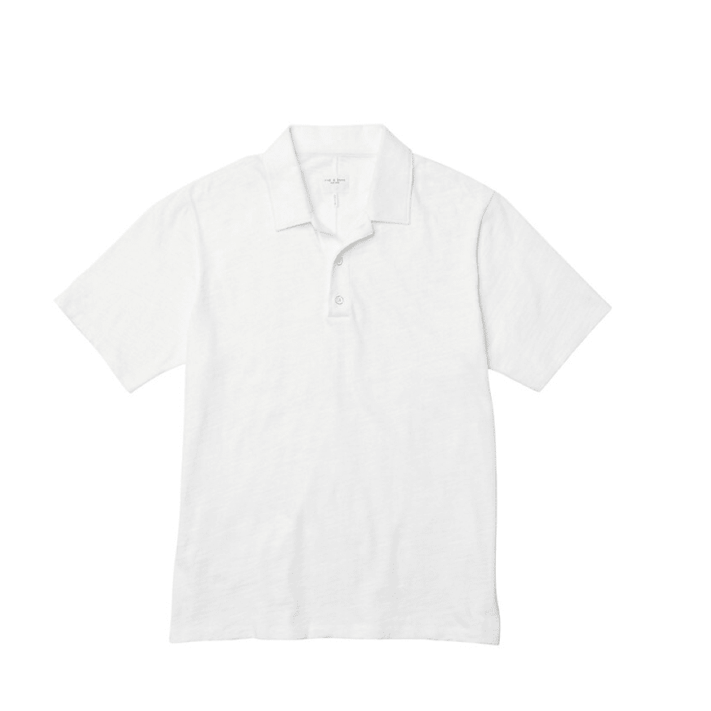 Polo de hombre de algodón de manga corta color blanco