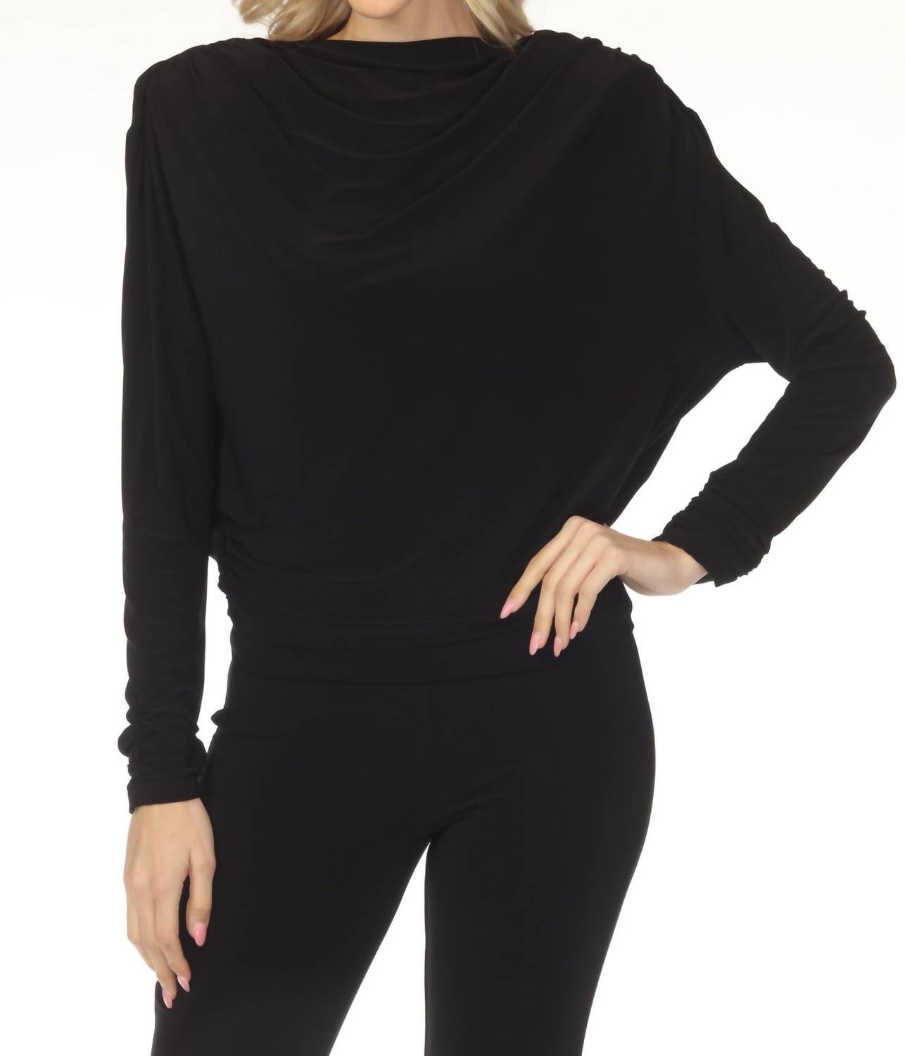 Top de manga larga color negro
