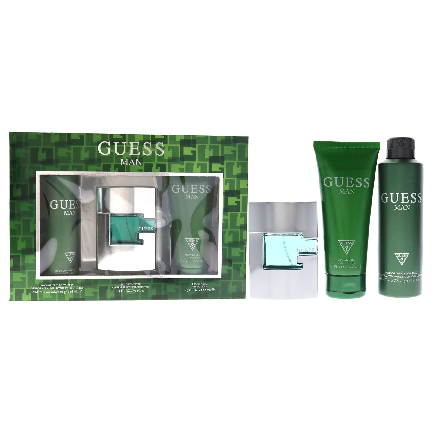 Gel de baño de hombre (3 unidades) 2,5 oz + 6 oz + 6,7 oz