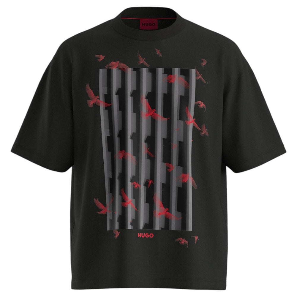 Camiseta de hombre de manga corta con estampado color negro