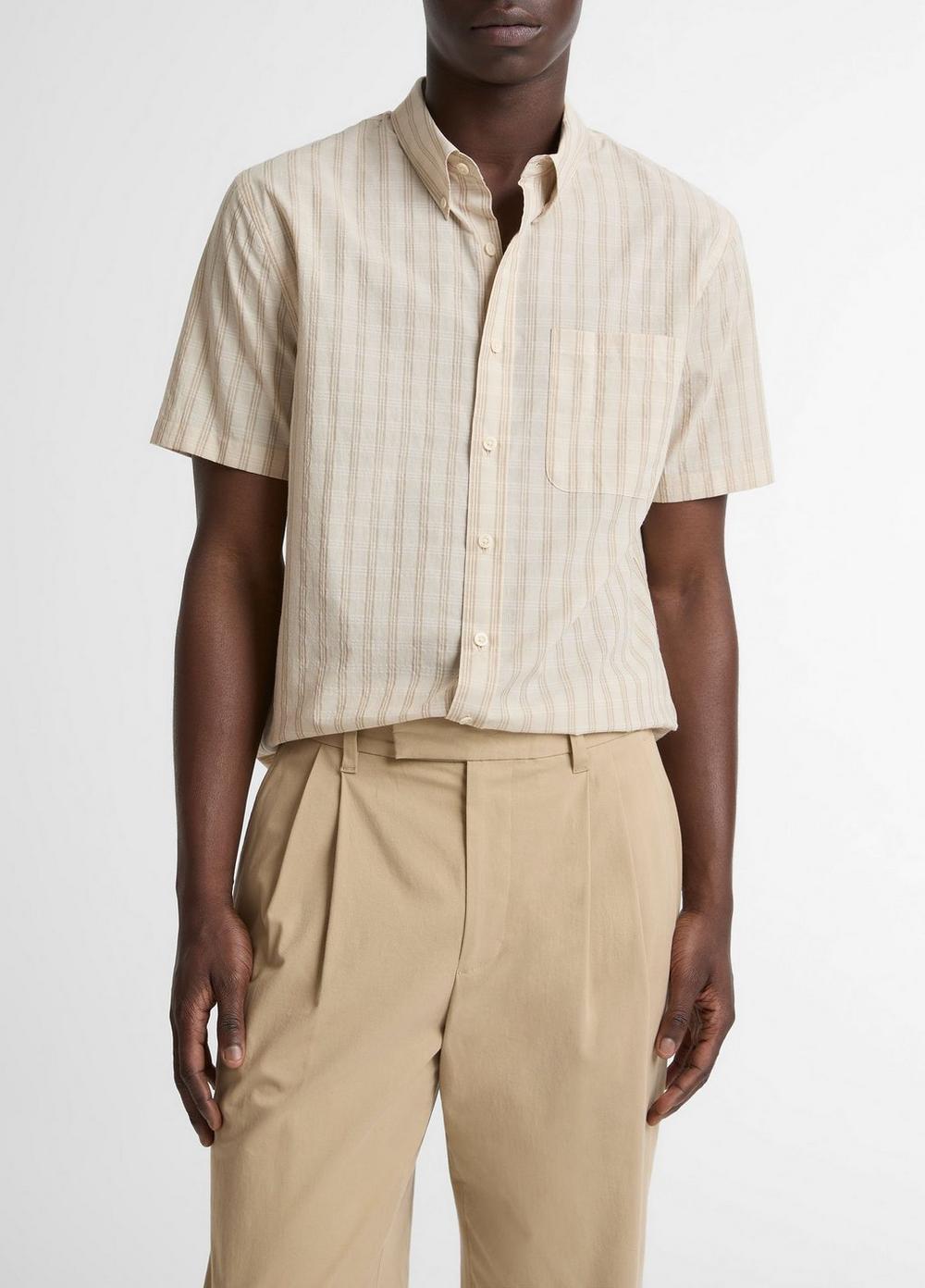 Camisa de mezcla de algodón a rayas