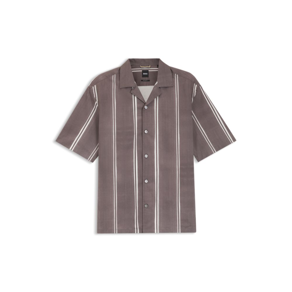 Camisa de algodón de corte amplio a rayas