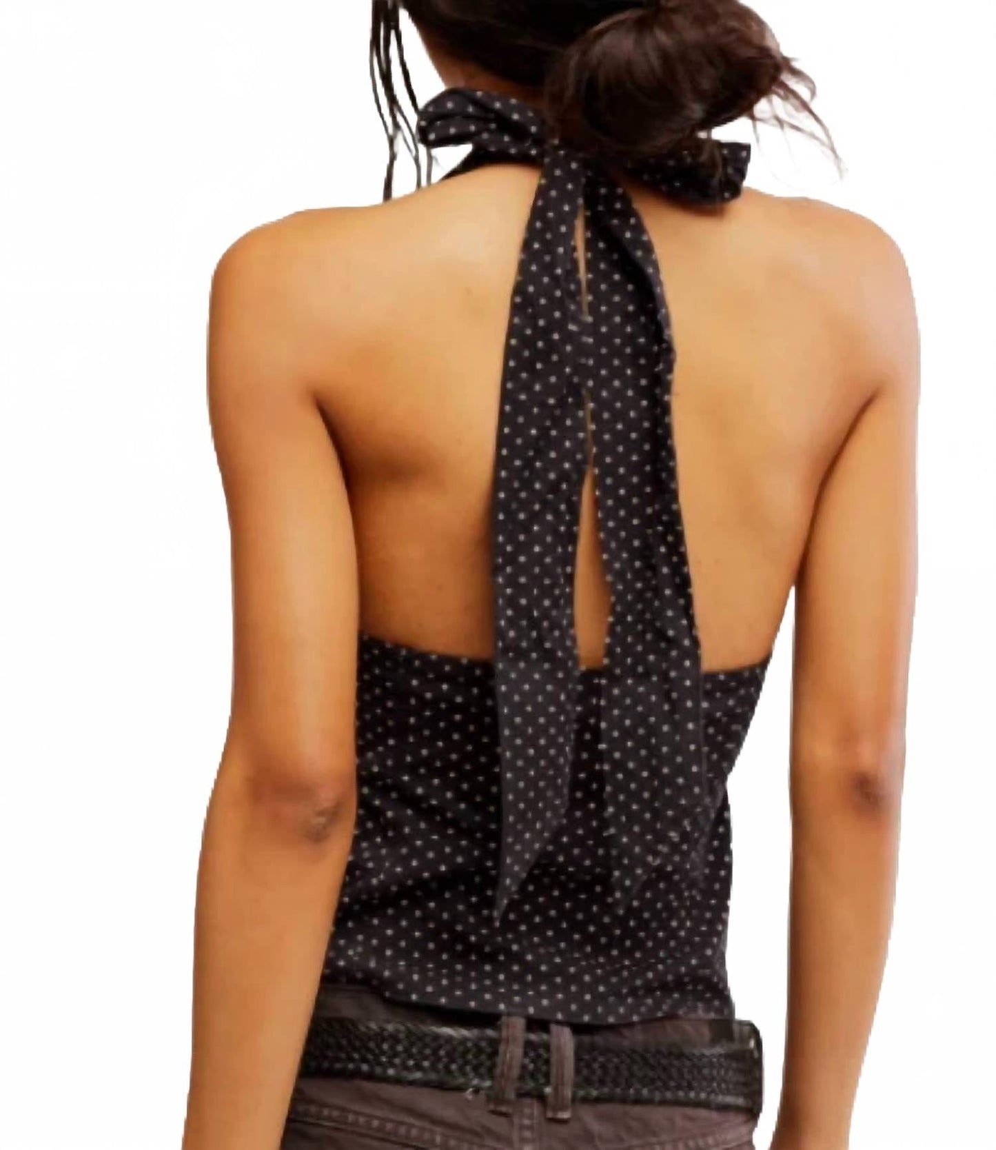 Top con estampado color negro
