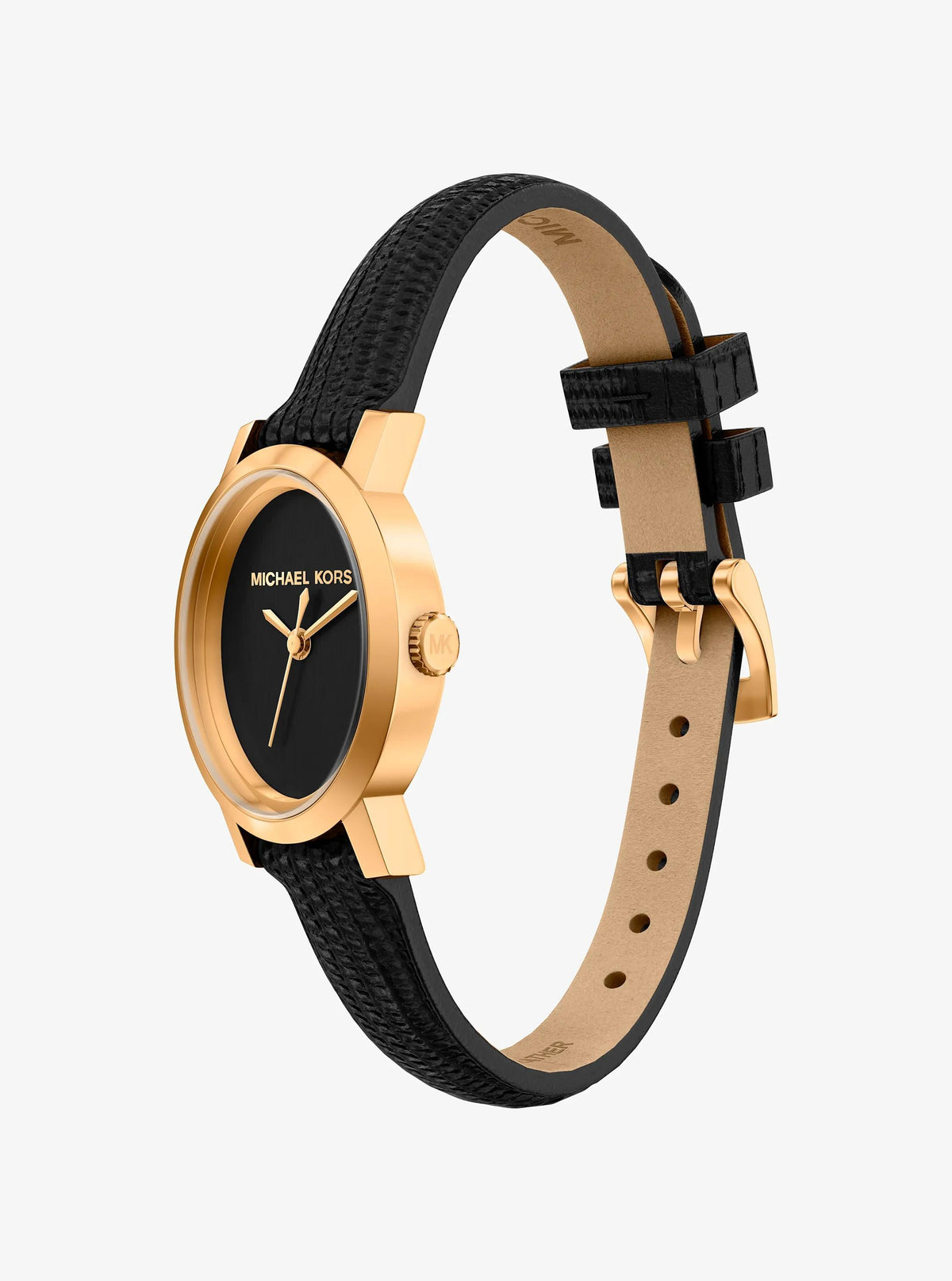 Reloj de cuero color dorado