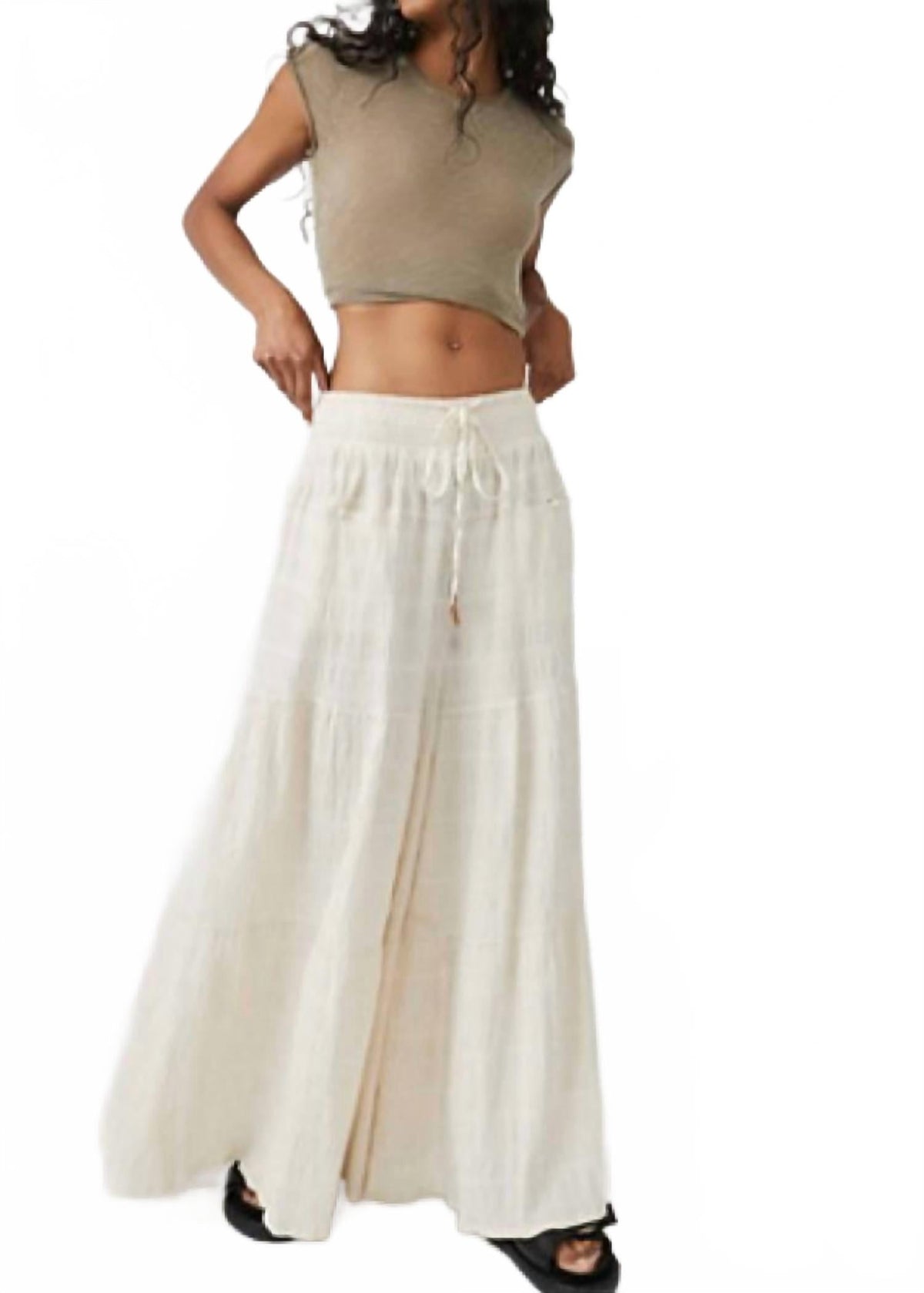 Pantalón de pierna ancha color blanco