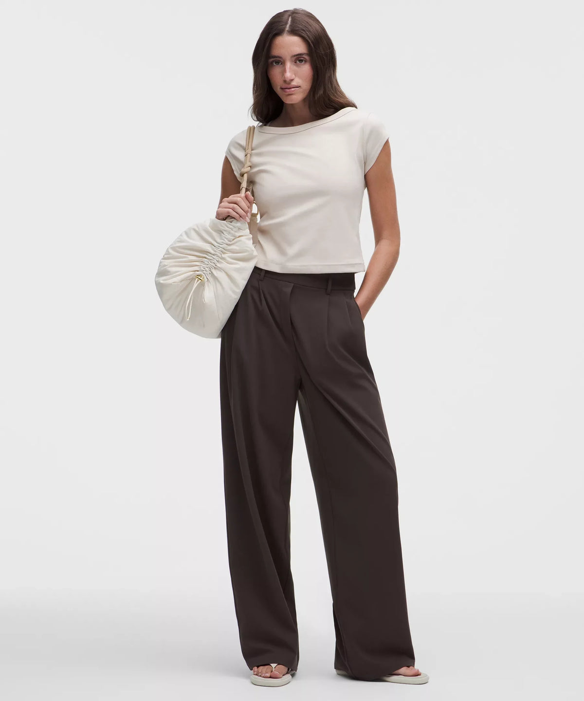 Pantalón de pierna ancha de tiro alto