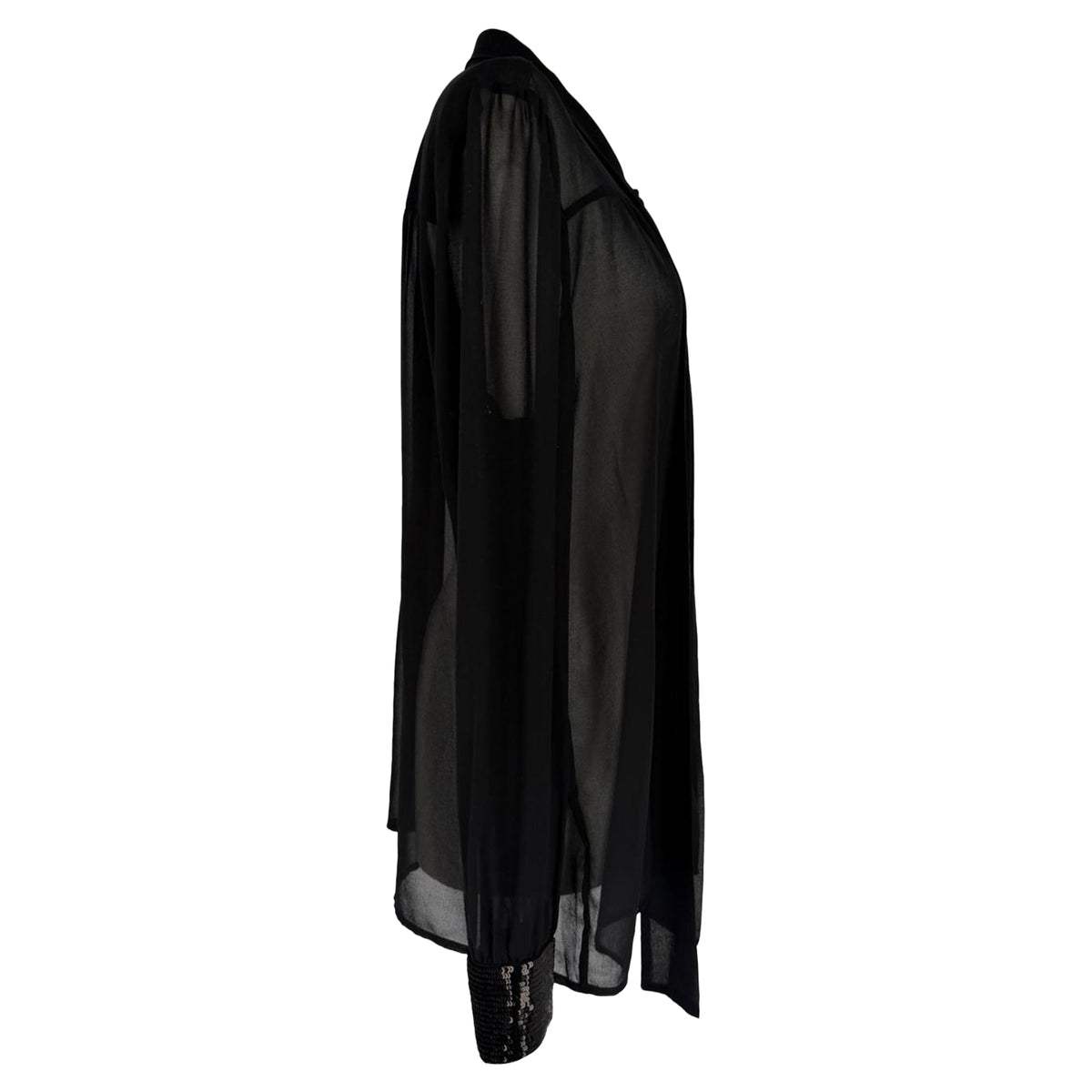 Blusa de gasa color negro