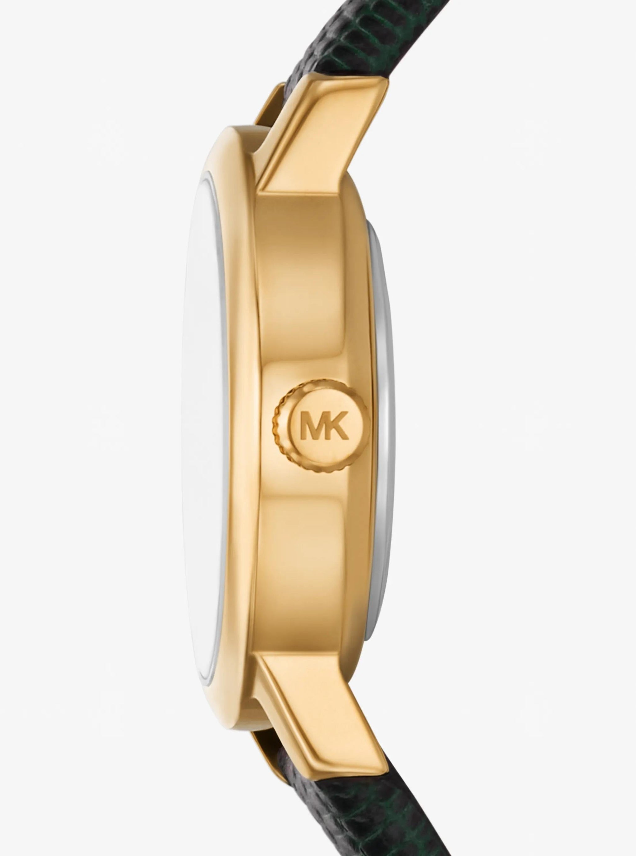 Reloj de cuero color dorado