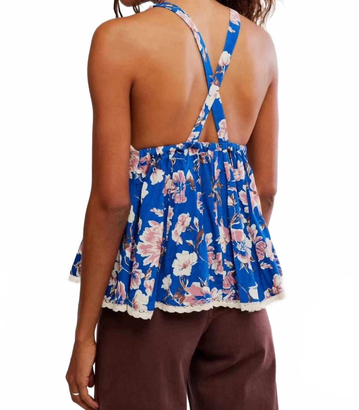 Camiseta sin mangas con estampado color azul