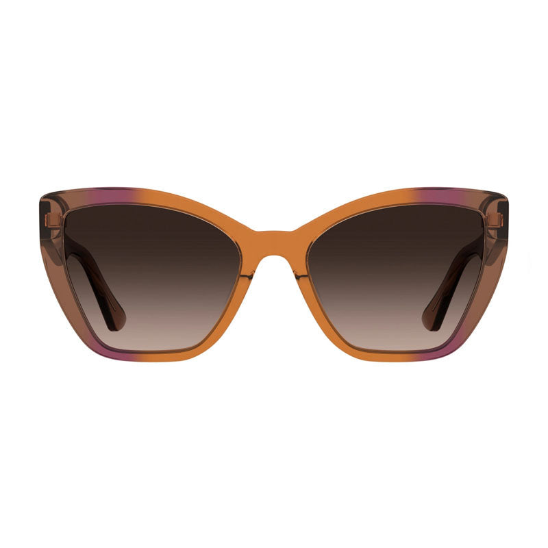 Gafas color gris y café y naranja