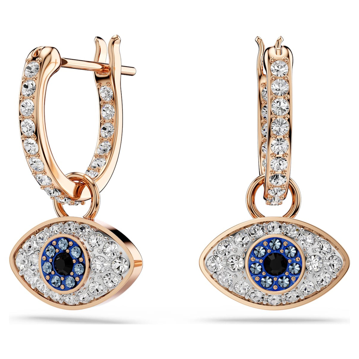 Aretes color azul y dorado