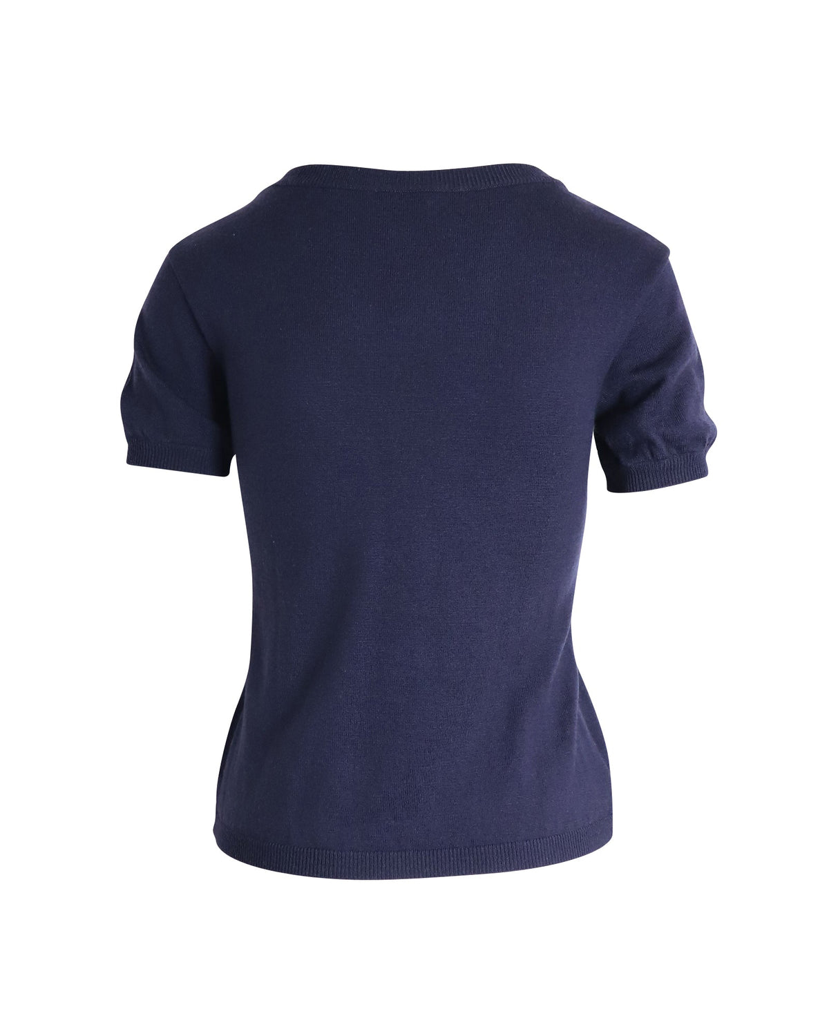 Top de lana color azul marino