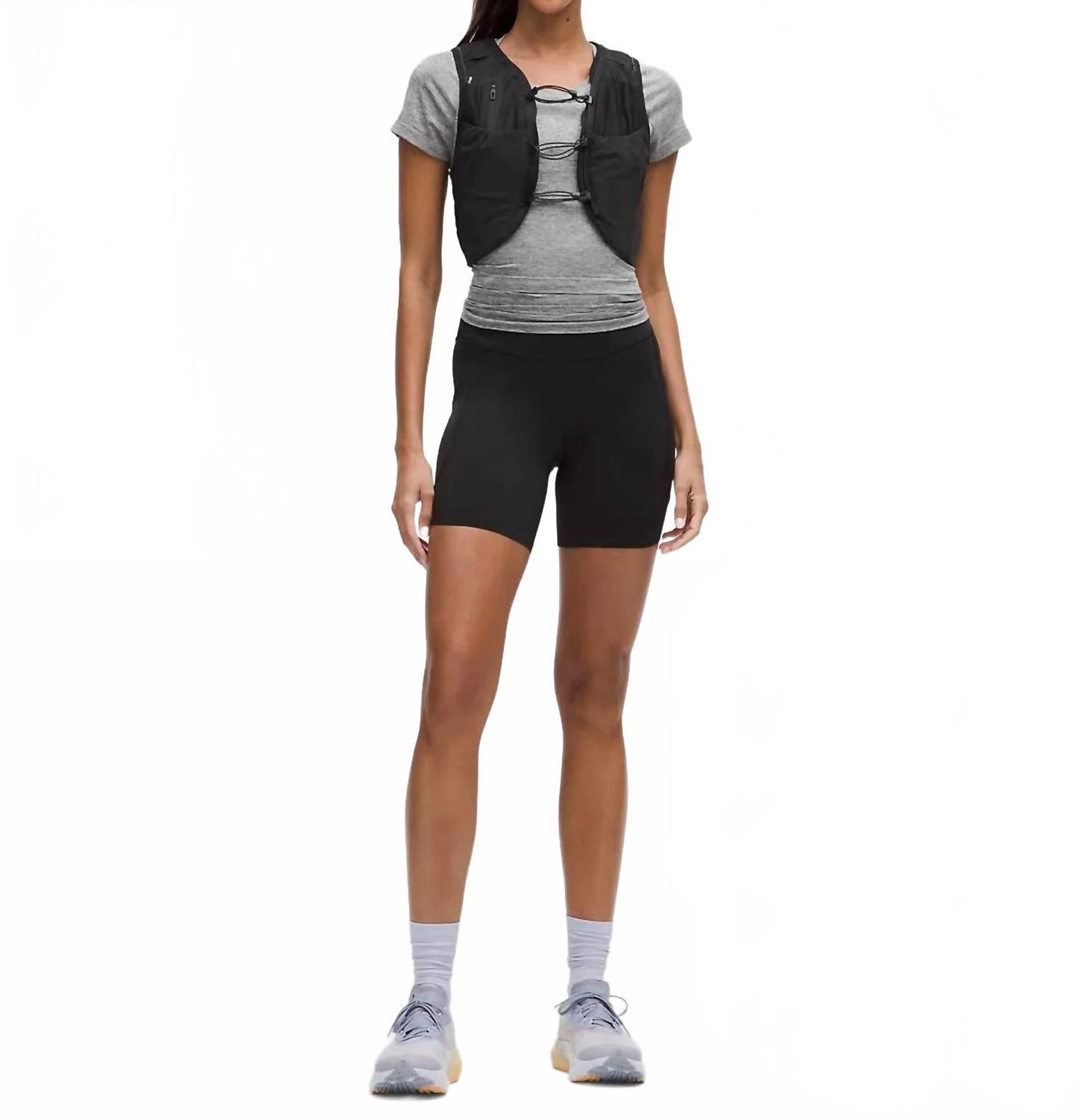 Short de tiro alto color negro
