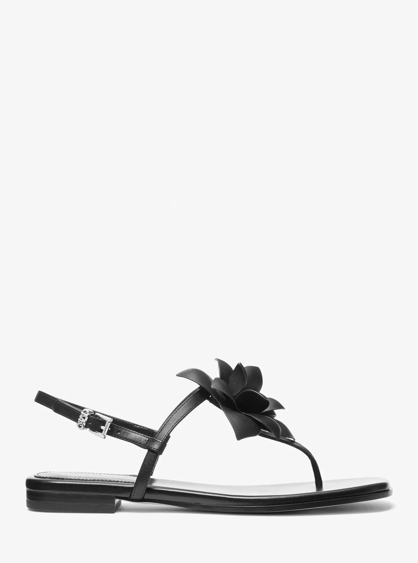 Sandalias de cuero con estampado floral