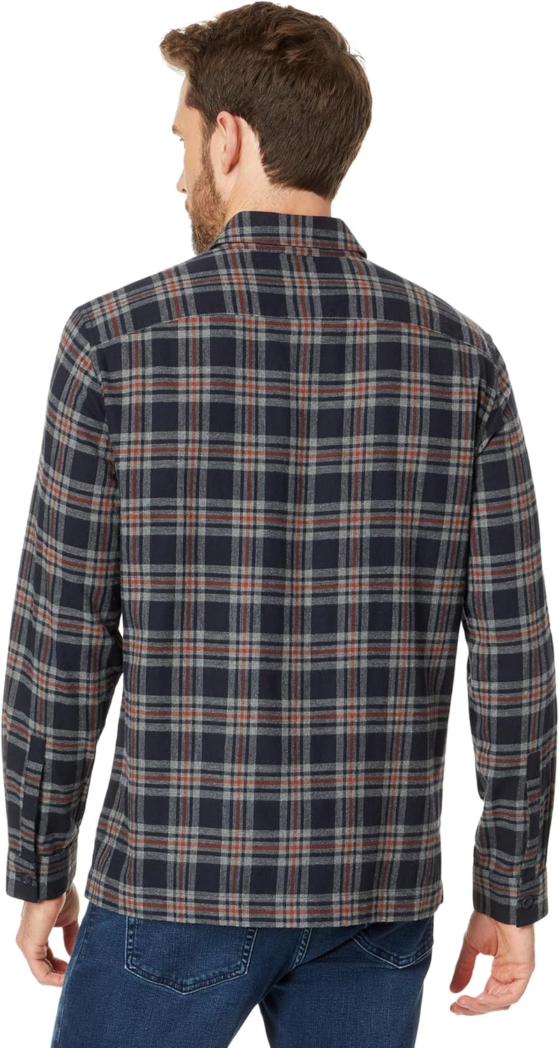 Camisa de hombre de manga larga a cuadros color rojo