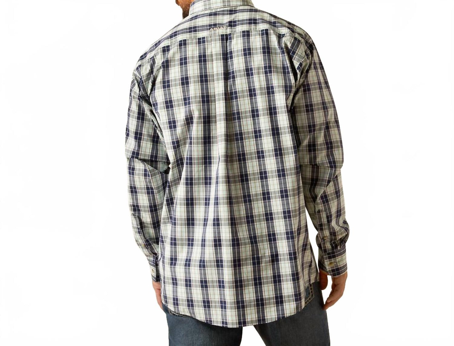 Camisa de hombre a cuadros color azul marino