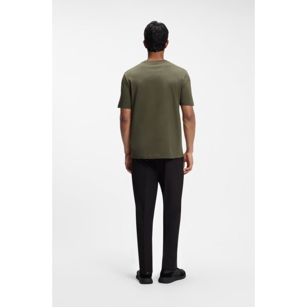 Camiseta de algodón con cuello redondo