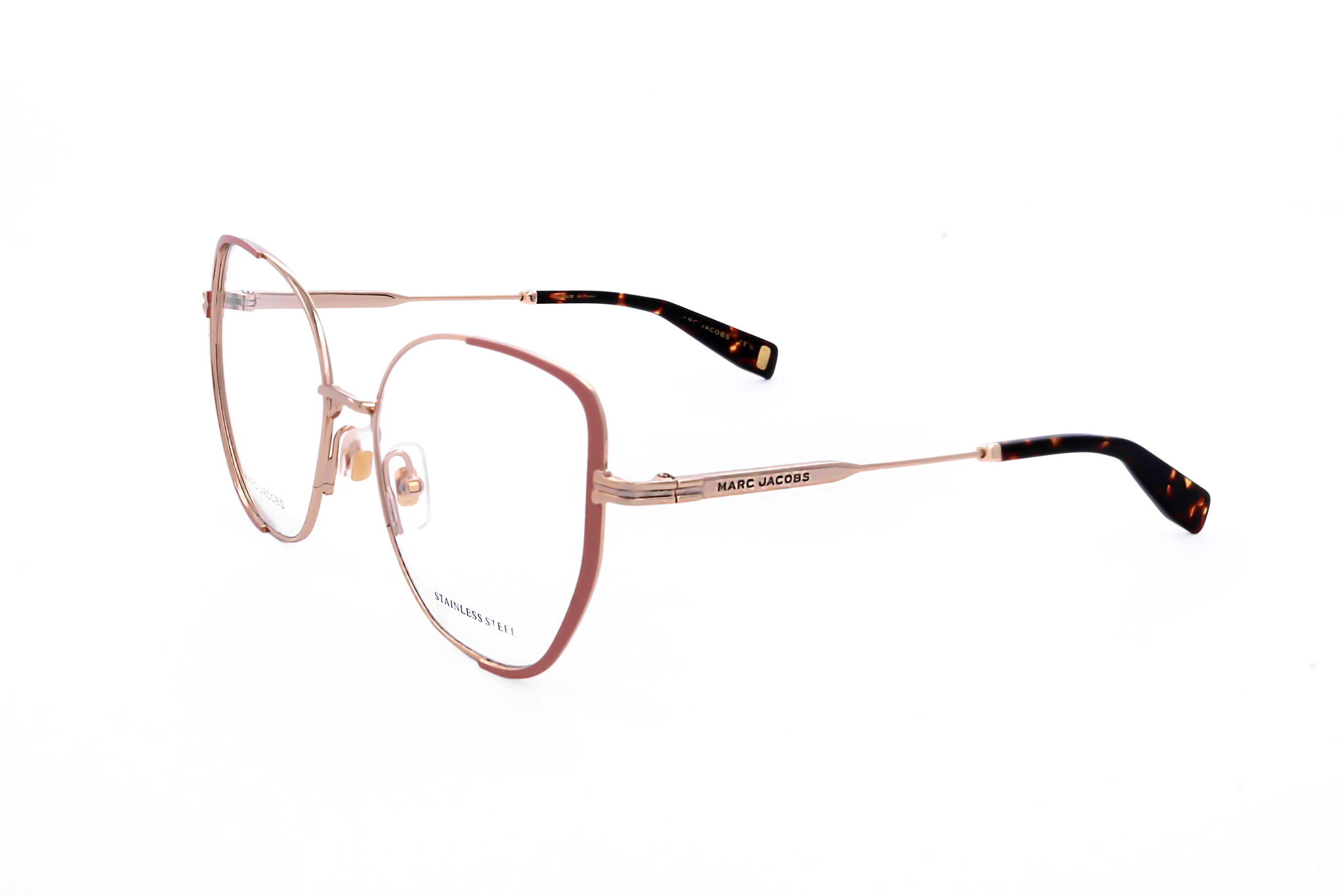 Montura para gafas de mujer 55 mm color rosado y dorado