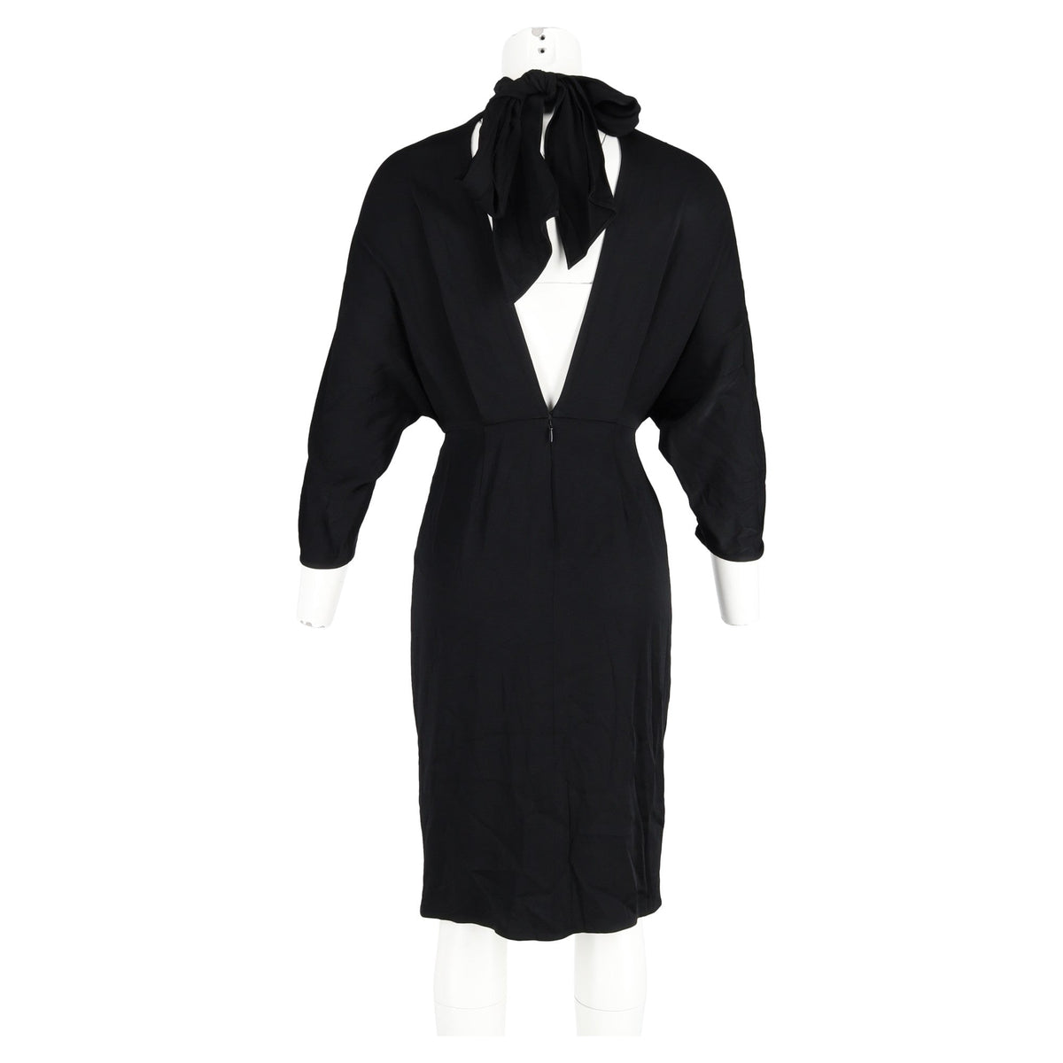 Vestido de acetato con cuello en V color negro