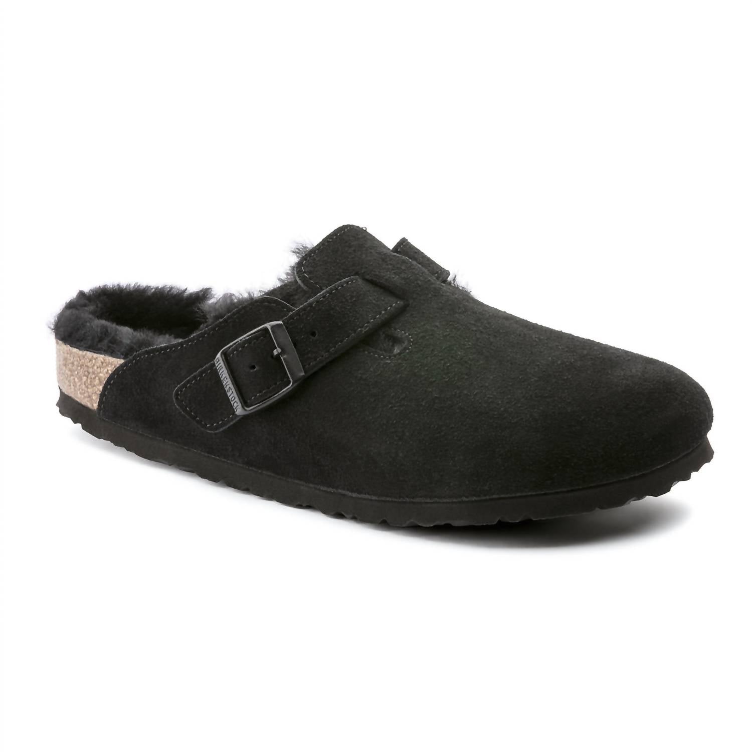 Zuecos unisex de gamuza color negro
