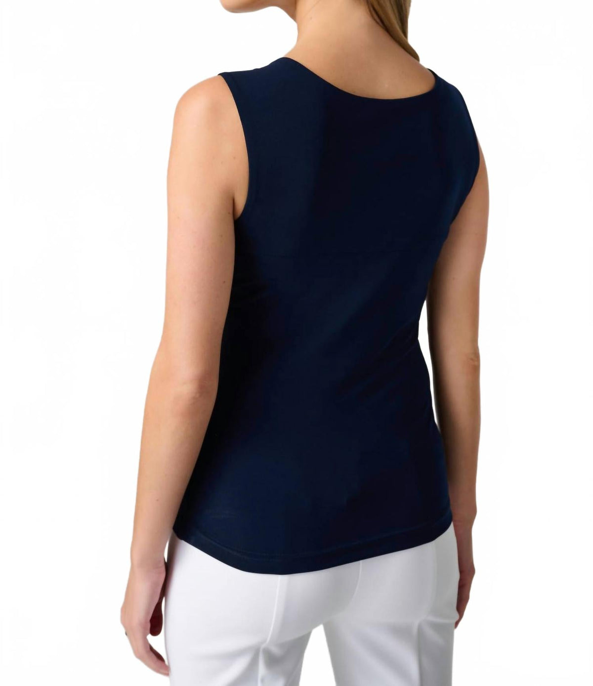 Camiseta sin mangas con escote cuadrado color azul marino