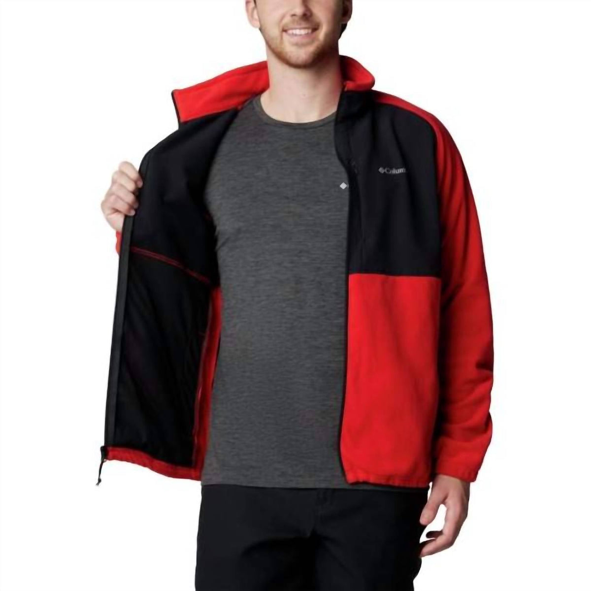 Chaqueta color negro y rojo