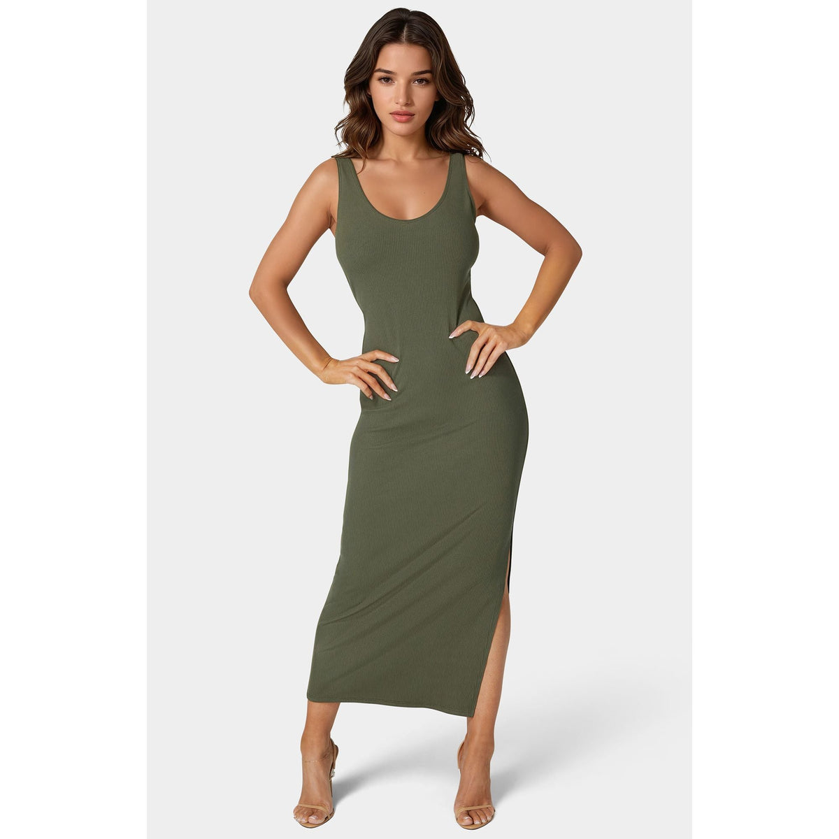 Vestido de mujer largo con cuello en V