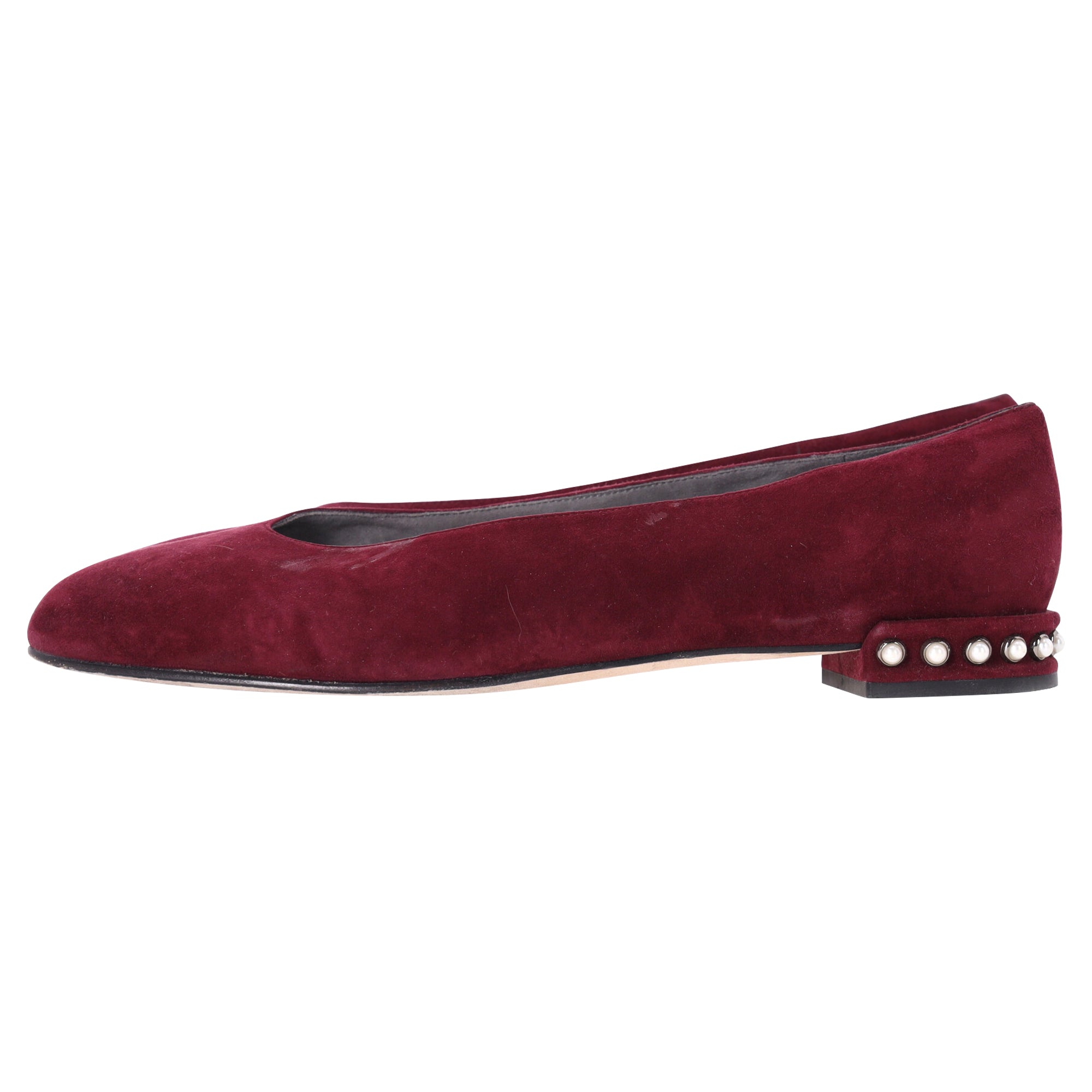 Zapatos planos de gamuza color rojo