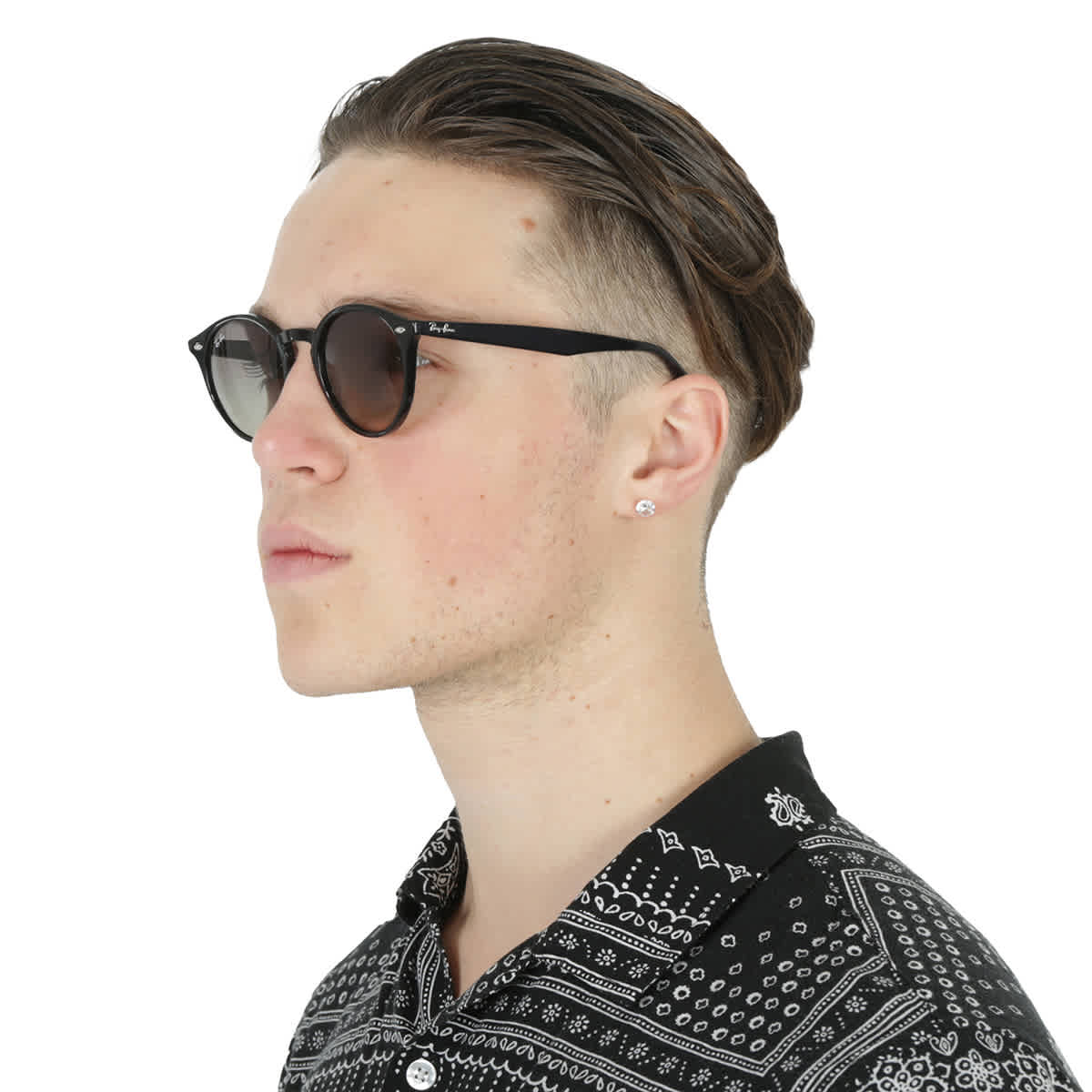 Gafas de sol unisex de montura redonda color gris