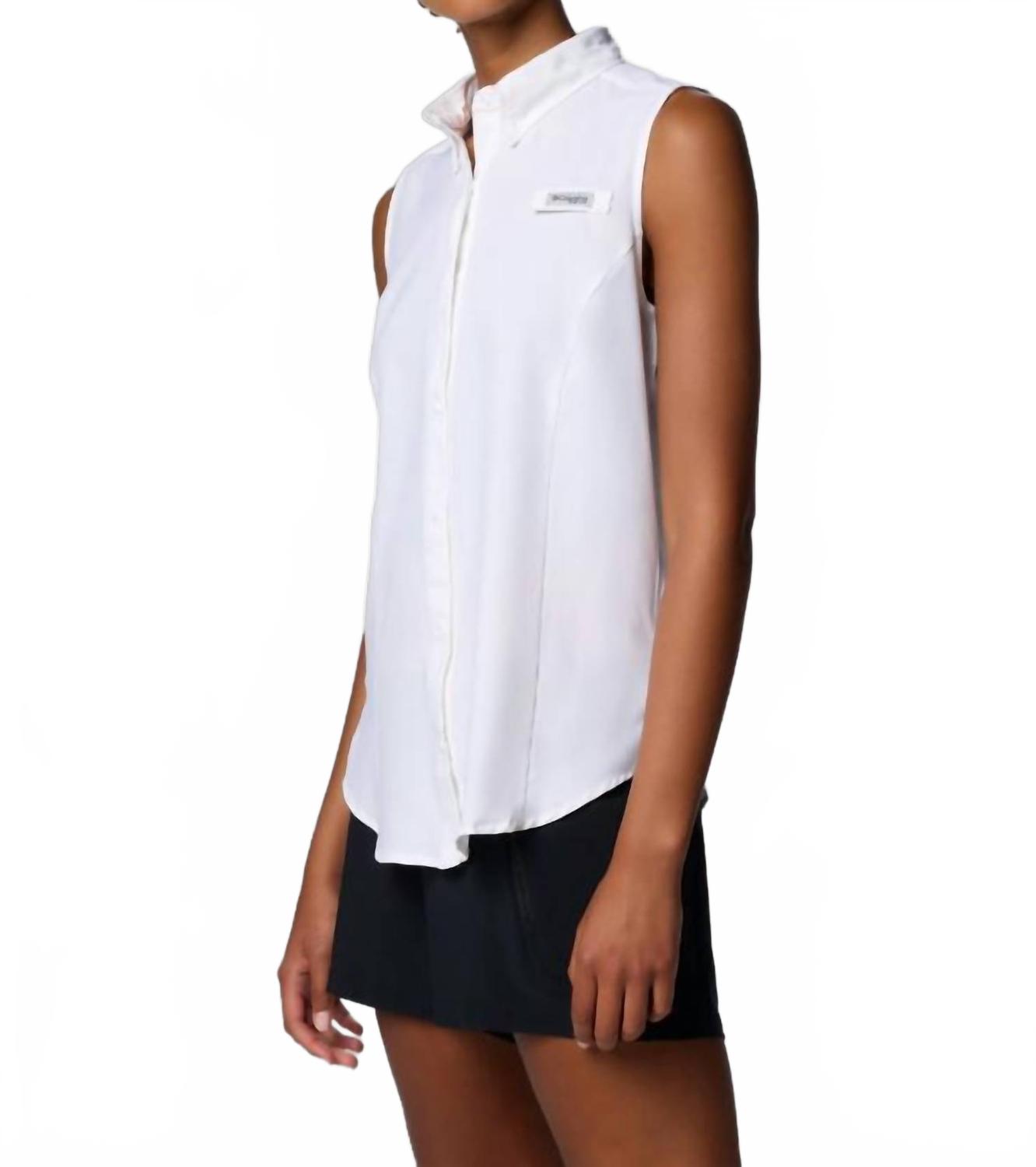 Camisa sin mangas color blanco