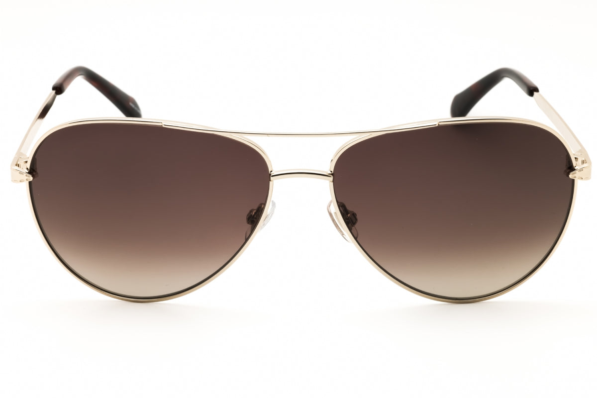 Gafas color café y dorado