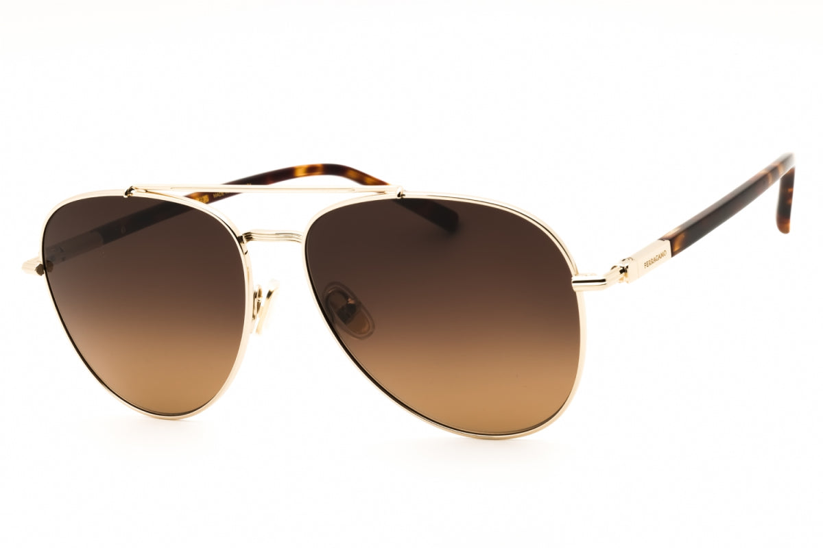 Gafas color café y dorado