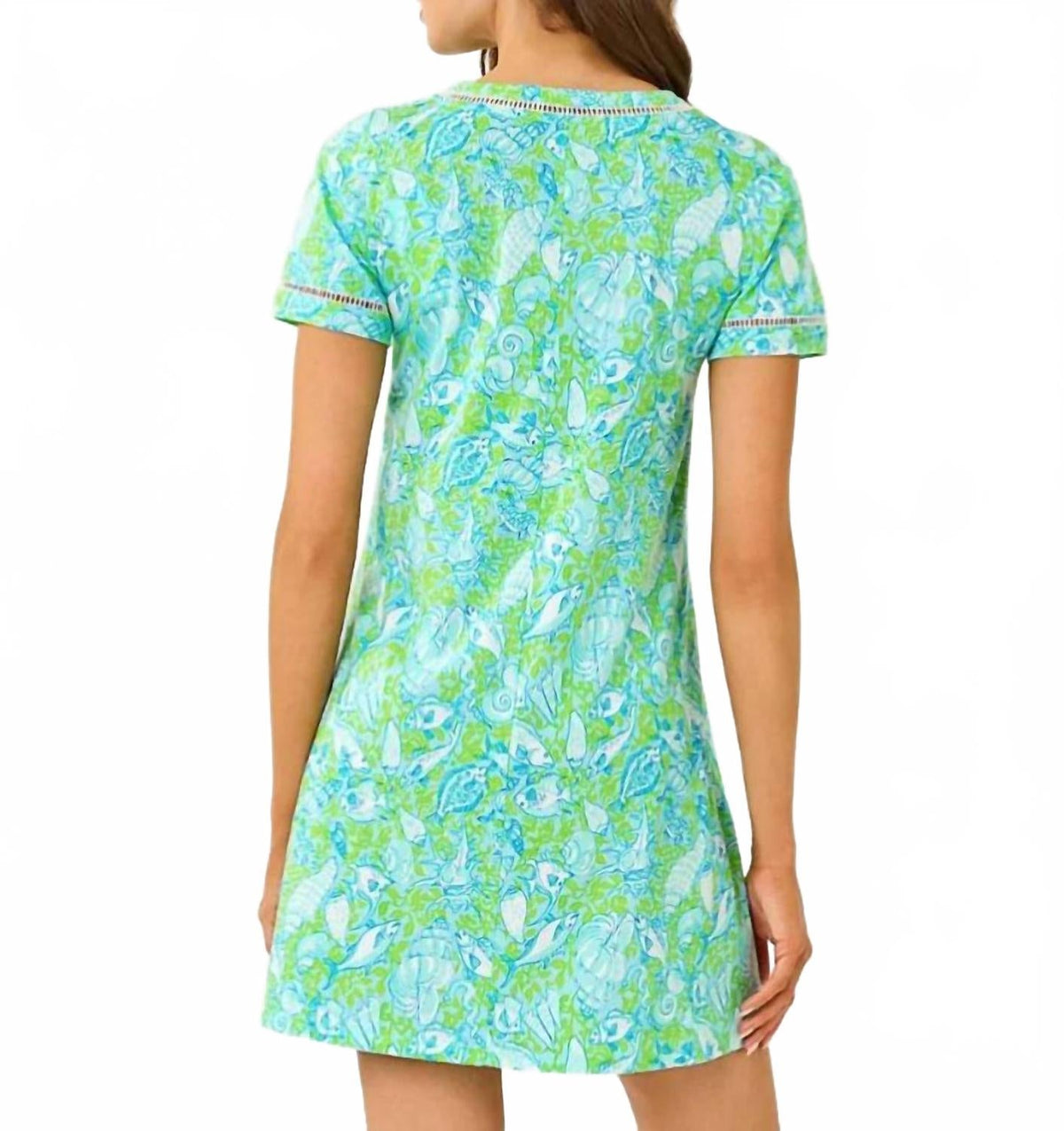 Vestido de manga corta color azul