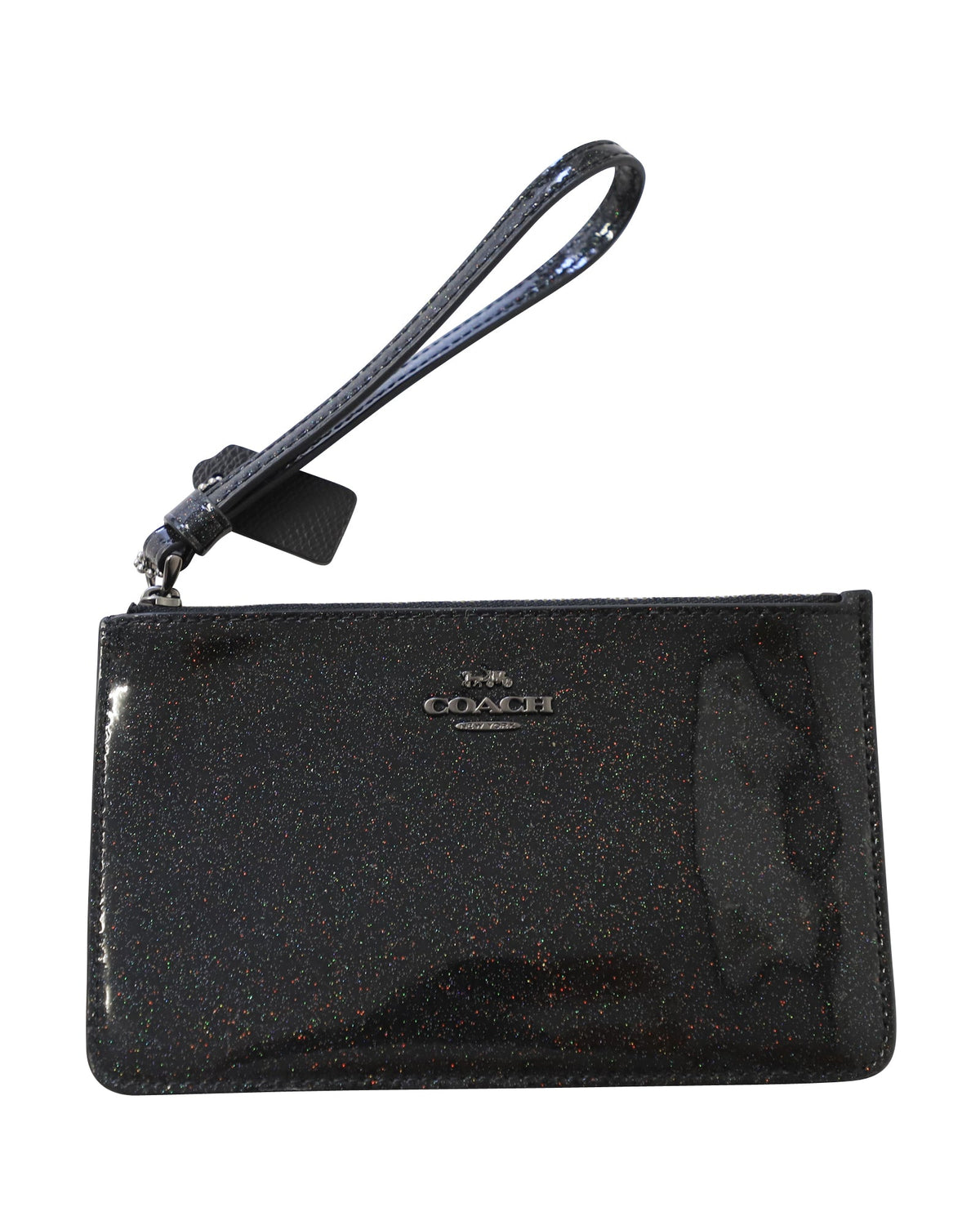 Bolso de muñeca de cuero color negro