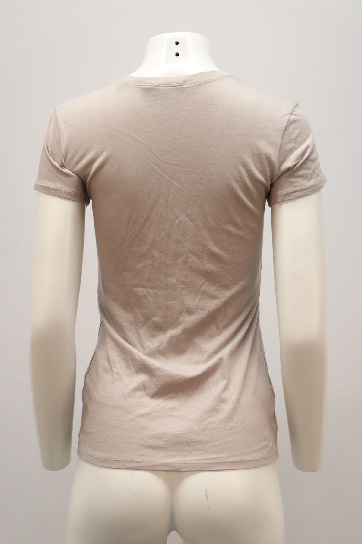 Camiseta de algodón de manga corta color beige