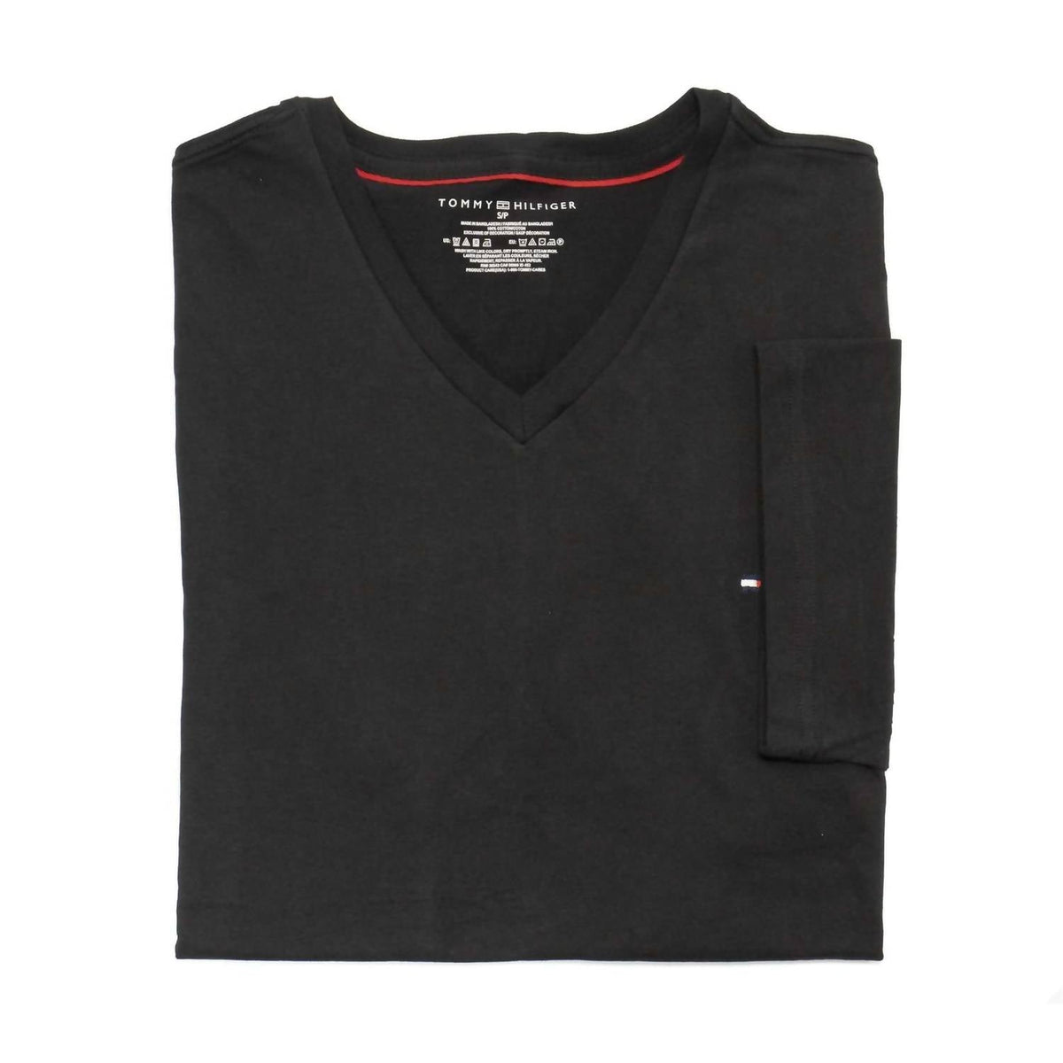Camiseta de hombre con cuello en V color negro