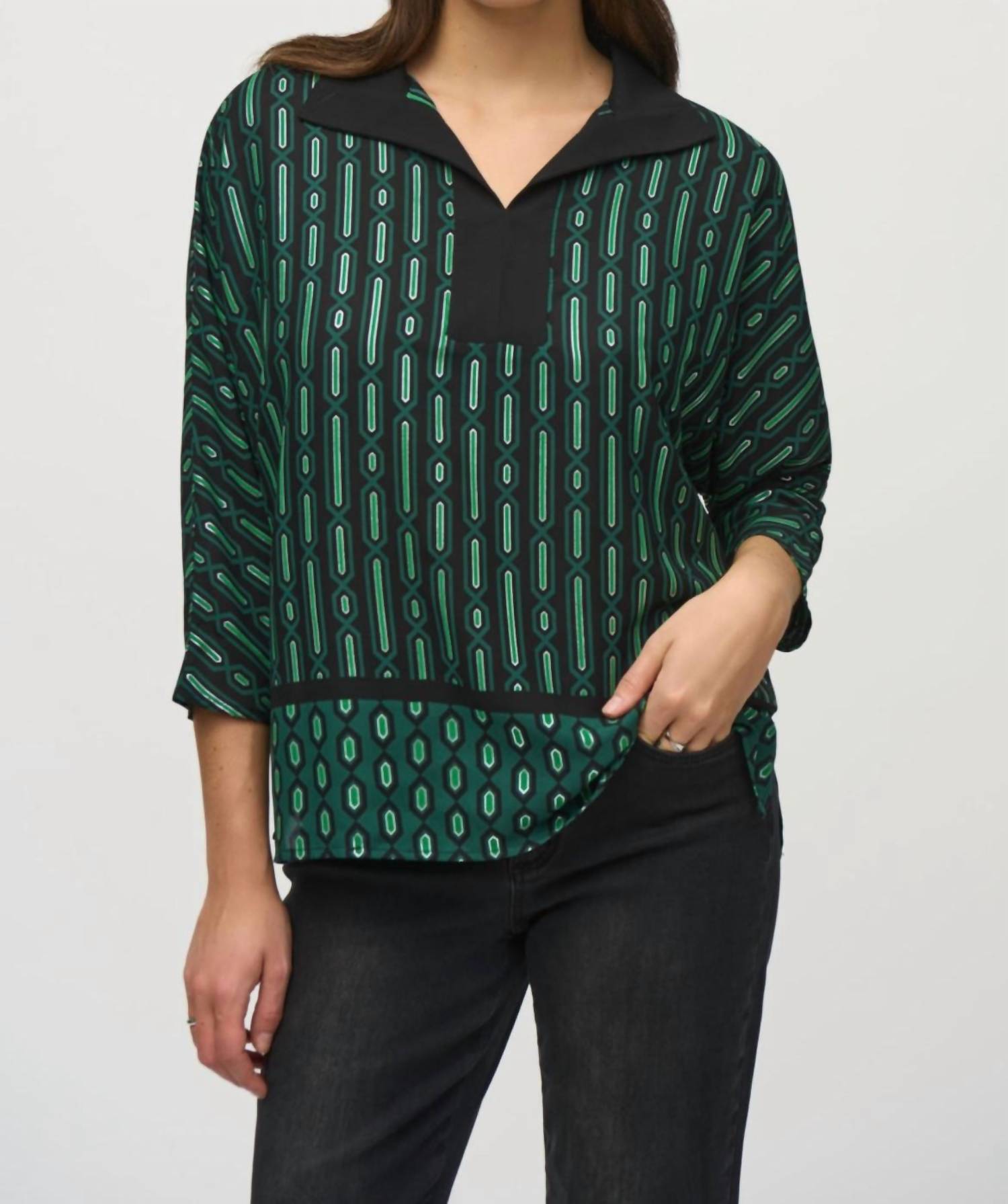 Top color negro y verde