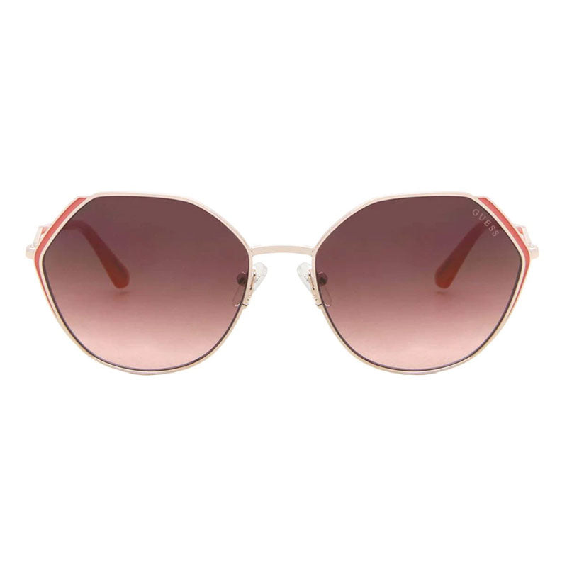 Gafas color café y dorado