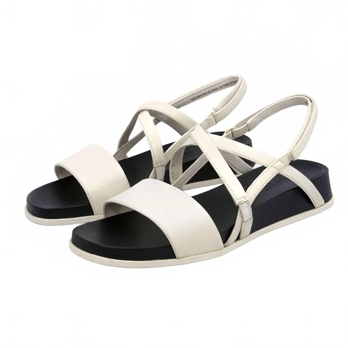 Sandalias de mujer de cuero con plataforma color beige