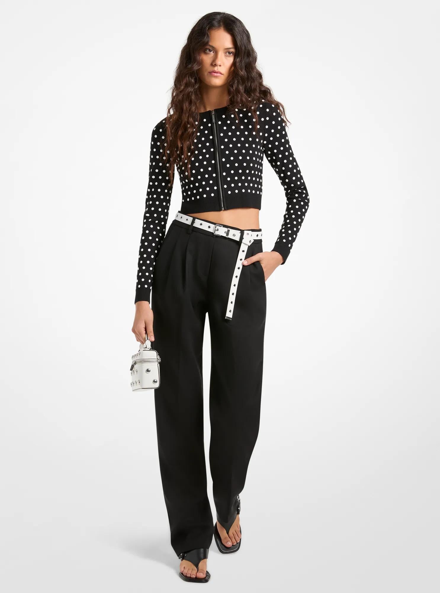 Pantalón de mezcla de lana con pliegues