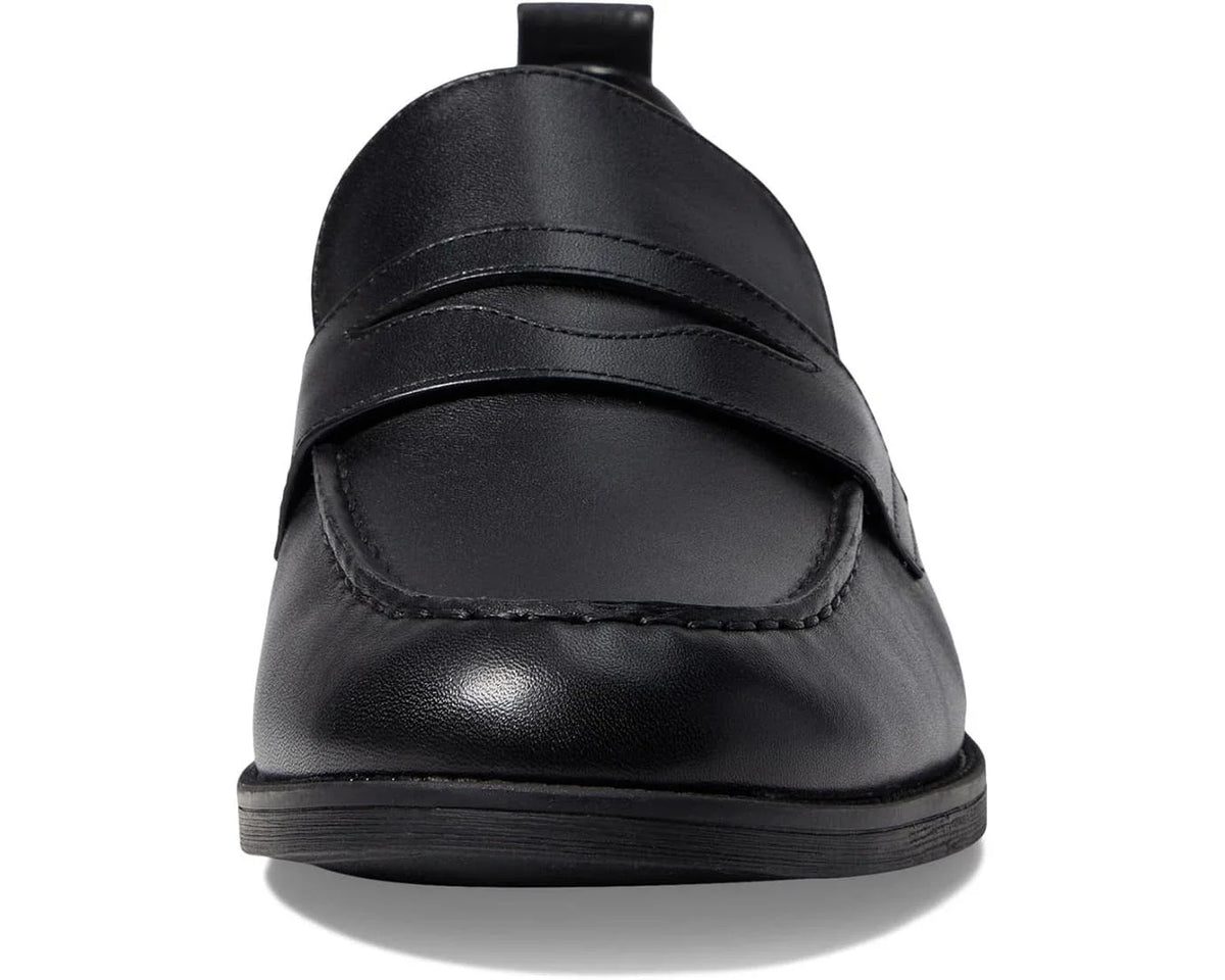 Mocasines de mujer de cuero sin cordones color negro